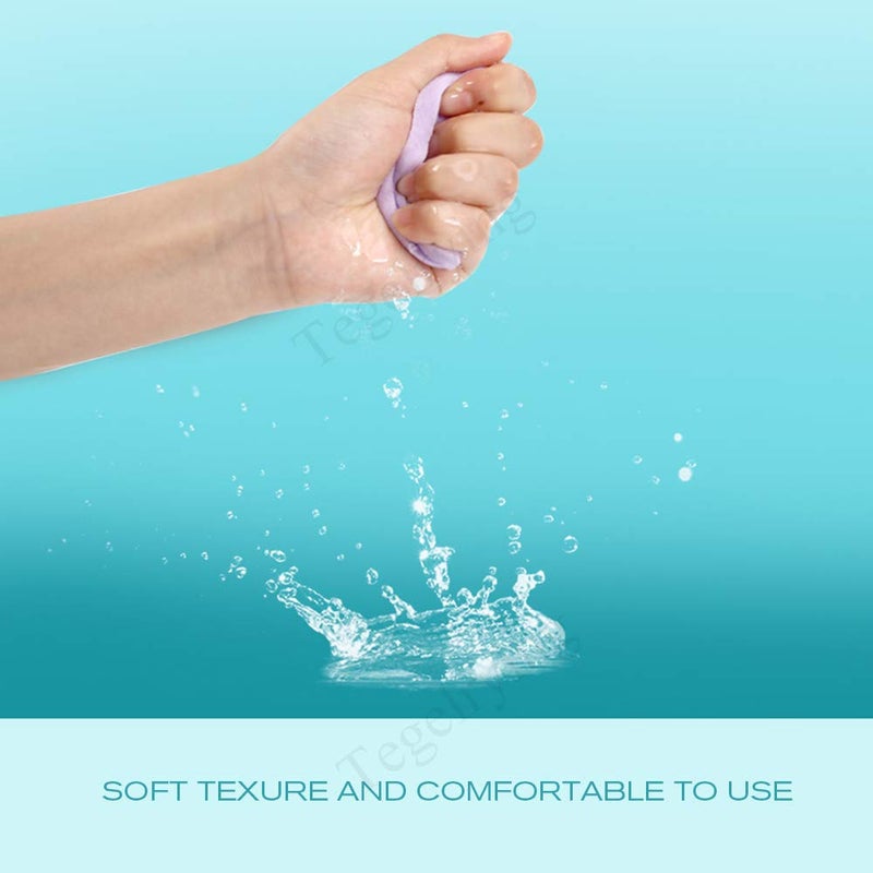 Tegelrying Facial Sponge Compressed,60 Pcs PVA Professional Makeup Removal Wash Round Face Sponges Spa Pads Exfoliating Cleansing for Women,Purple - Image 5